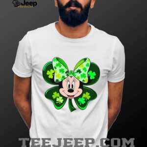 Lucky Mouse Ears Shamrock Bow St. Patrick's Day Cartoon Design T Shirt