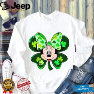 Lucky Mouse Ears Shamrock Bow St. Patrick's Day Cartoon Design T Shirt