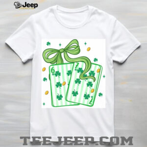 Lucky Shamrock Playing Cards with Green Ribbon St. Patrick’s Day Shirt Lucky Shamrock Playing Cards with Green Ribbon St. Patrick’s Day Shirt