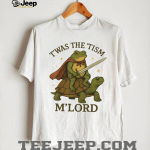 Medieval Knight Frog Riding Turtle “T'was The 'Tism M'Lord” Funny Tee