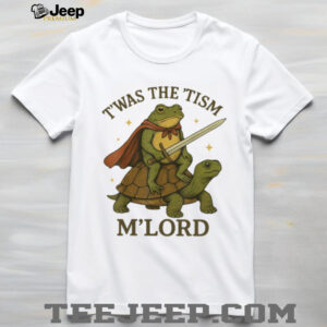 Medieval Knight Frog Riding Turtle “T'was The 'Tism M'Lord” Funny Tee