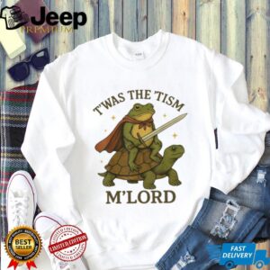 Medieval Knight Frog Riding Turtle “T'was The 'Tism M'Lord” Funny Tee