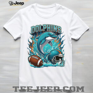Miami Dolphins Football Mascot White T Shirt