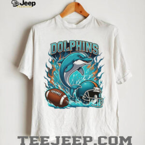 Miami Dolphins Football Mascot White T Shirt