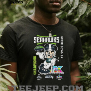 Mickey Mouse Seattle Seahawks Super Bowl LX Champions 2026 T Shirt Mickey Mouse Seattle Seahawks Super Bowl LX Champions 2026 T Shirt