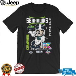 Mickey Mouse Seattle Seahawks Super Bowl LX Champions 2026 T Shirt