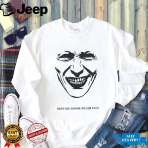 Minimalist Resting Serial Killer Face Creepy Smile Graphic Tee