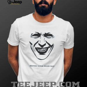 Minimalist Resting Serial Killer Face Creepy Smile Graphic Tee
