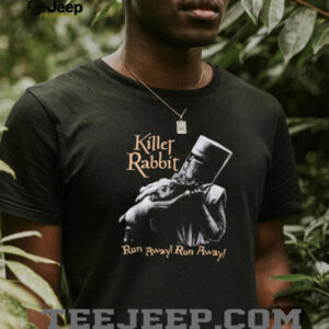 Monty Python Killer Rabbit “Run Away!” Black and White Knight T Shirt Monty Python Killer Rabbit “Run Away!” Black and White Knight T Shirt