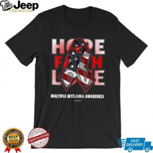 Multiple Myeloma Awareness Hope Faith Love American Flag Ribbon T Shirt