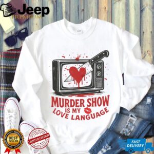 Murder Show Love Language Vintage TV and Knife Graphic Tee