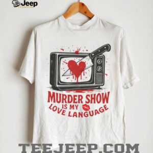 Murder Show Love Language Vintage TV and Knife Graphic Tee