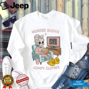 Murder Shows and Comfy Clothes Pastel Skeleton Duck Slippers Shirt