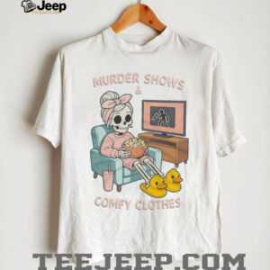 Murder Shows and Comfy Clothes Pastel Skeleton Duck Slippers Shirt