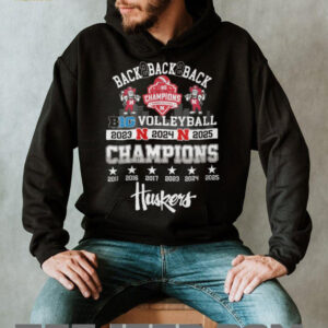 Nebraska Huskers Volleyball Back To Back To Back Big Ten Champions 2023 2025 T Shirt