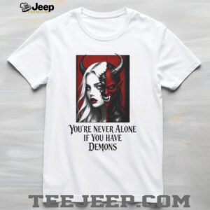 Never Alone If You Have Demons Gothic Half Face Woman Tee