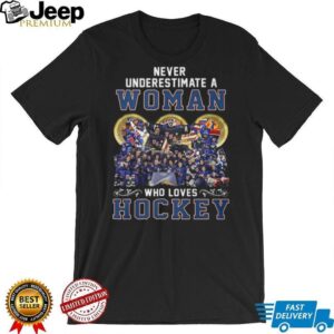 Never Underestimate A Woman Who Loves Hockey USA Team T Shirt Never Underestimate A Woman Who Loves Hockey USA Team T Shirt