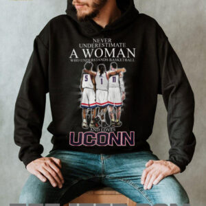 Never Underestimate A Woman Who Understands Basketball And Loves UConn T Shirt