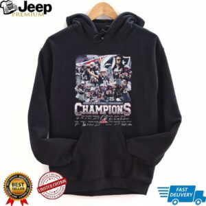 New England Patriots 2025 AFC Champions T Shirt Team Roster & Signatures Tee