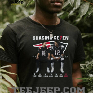 New England Patriots Chasing Seven Tom Brady & Drake Maye Legacy T Shirt New England Patriots Chasing Seven Tom Brady & Drake Maye Legacy T Shirt