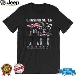 New England Patriots Chasing Seven Tom Brady & Drake Maye Legacy T Shirt