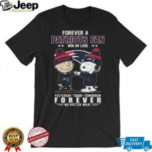 New England Patriots Peanuts Charlie Brown and Snoopy Forever A Fan T Shirt