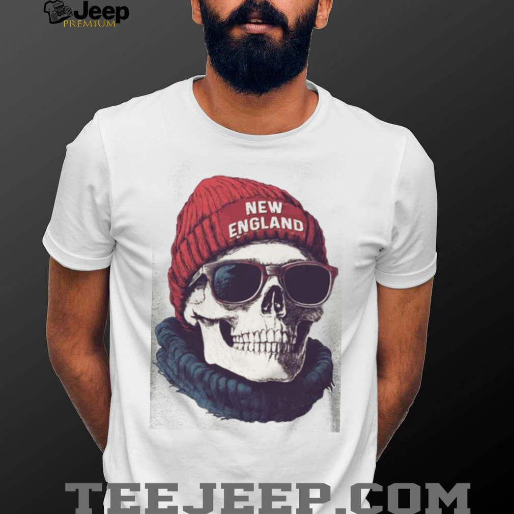 New England Skull Beanie and Sunglasses Winter Graphic T Shirt New England Skull Beanie and Sunglasses Winter Graphic T Shirt