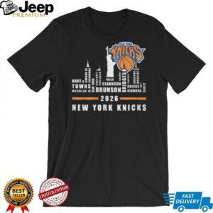 New York Knicks 2026 Skyline Team Player Roster T Shirt New York Knicks 2026 Skyline Team Player Roster T Shirt