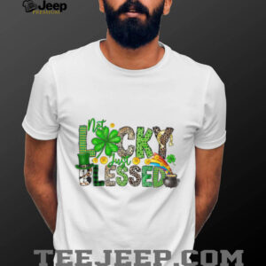 Not Lucky Just Blessed Shamrock Leopard Print St. Paddy's Tee