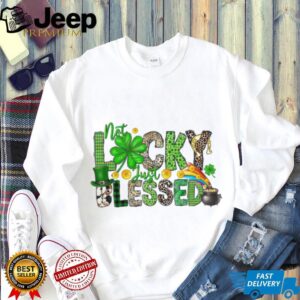 Not Lucky Just Blessed Shamrock Leopard Print St. Paddy's Tee