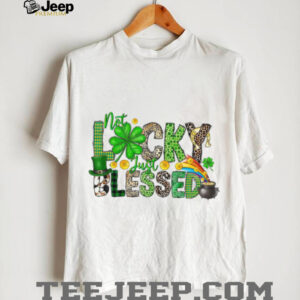Not Lucky Just Blessed Shamrock Leopard Print St. Paddy's Tee