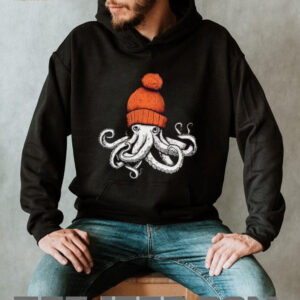 Octopus Wearing Orange Beanie Knit Hat T Shirt Octopus Wearing Orange Beanie Knit Hat T Shirt