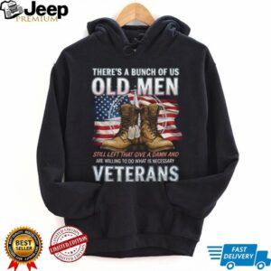 Old Men Veterans US Flag Patriotic Military Boots T Shirt