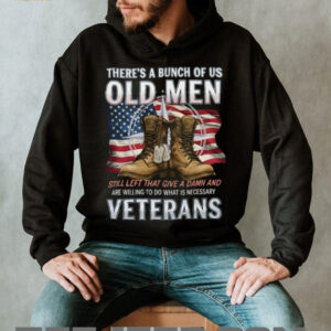 Old Men Veterans US Flag Patriotic Military Boots T Shirt