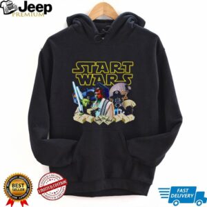 Parody Star Wars Characters with Money Stacks Graphic T Shirt
