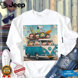 Peanuts Gang Summer Road Trip Blue Volkswagen Bus Beach Surfing T Shirt Peanuts Gang Summer Road Trip Blue Volkswagen Bus Beach Surfing T Shirt