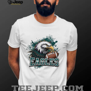 Philly Eagles Football T Shirt Eagle Talon Holding Football Splatter Art
