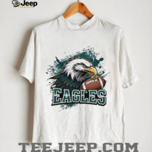 Philly Eagles Football T Shirt Eagle Talon Holding Football Splatter Art
