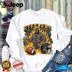 Pittsburgh Steelers Shirt Steel Worker Hammer & Fire Graphic Pittsburgh Steelers Shirt Steel Worker Hammer & Fire Graphic