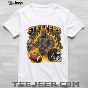 Pittsburgh Steelers Shirt Steel Worker Hammer & Fire Graphic