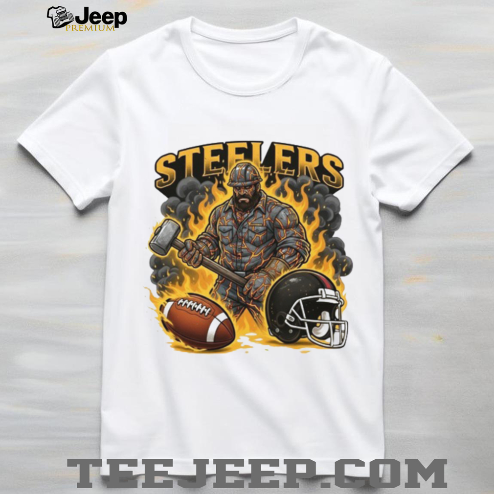Pittsburgh Steelers Shirt Steel Worker Hammer & Fire Graphic Pittsburgh Steelers Shirt Steel Worker Hammer & Fire Graphic