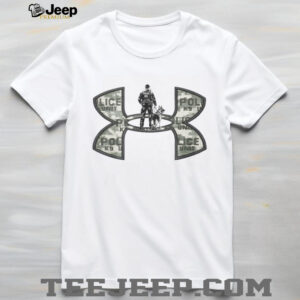 Police K9 Unit Officer and German Shepherd Tactical Camo Logo T Shirt