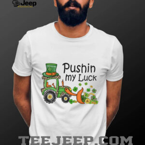 Pushin' My Luck Leopard Print Leprechaun Tractor Shirt