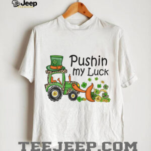 Pushin' My Luck Leopard Print Leprechaun Tractor Shirt
