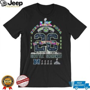Seattle Seahawks 50th Anniversary Super Bowl LX 2026 Commemorative T Shirt