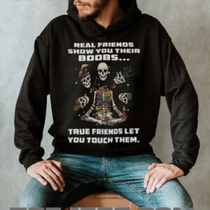 Real Friends Show You Their Boobs Floral Skeleton Yoga T Shirt