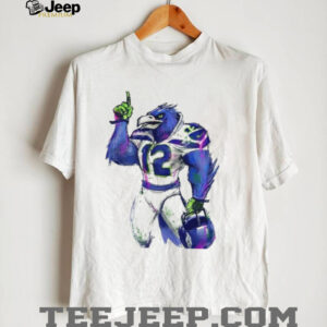 Retro Sketch Seattle Football Hawk Mascot #12 T Shirt Retro Sketch Seattle Football Hawk Mascot #12 T Shirt