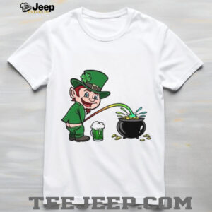 Rude Leprechaun Peeing Rainbow into Pot of Gold Humor Design Rude Leprechaun Peeing Rainbow into Pot of Gold Humor Design