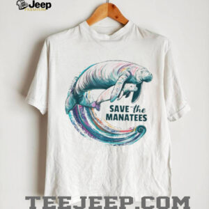 Save The Manatees Artistic Watercolor Ocean Life Graphic T Shirt