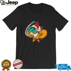 Scuba Diving Goldfish with Snorkel Mask Funny Ocean Graphic T Shirt (2)